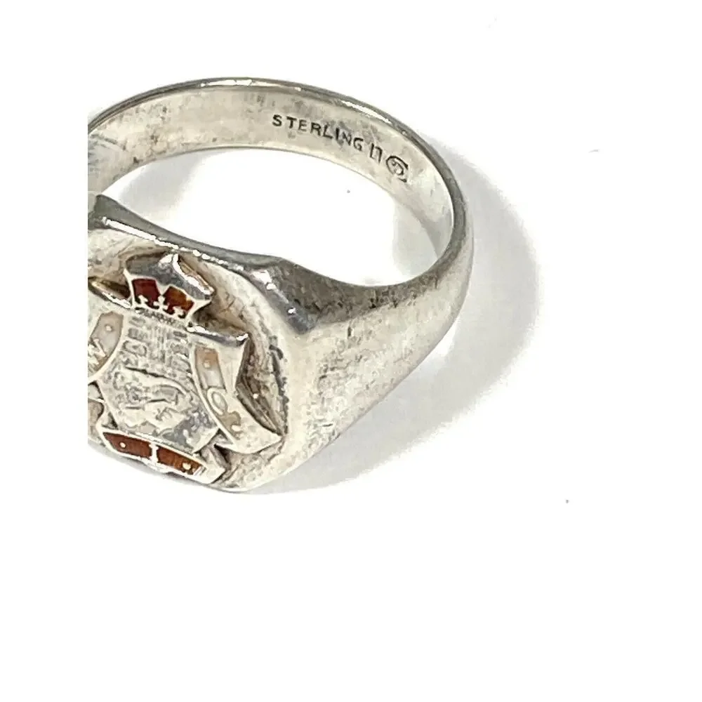 Ring 9.5 Sterling Silver Men’s Vintage WCI Cross Crown Light Torch